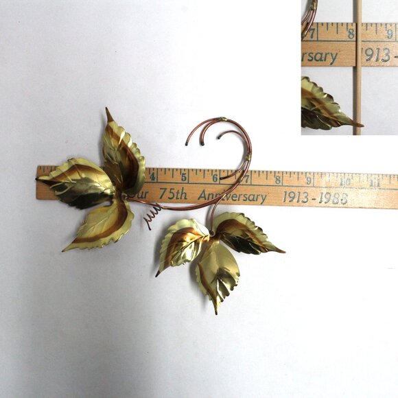 2 Pieces - Copper and Gold Color Home Interiors and Gifts Metal Leaves Decor - Picture 7 of 9